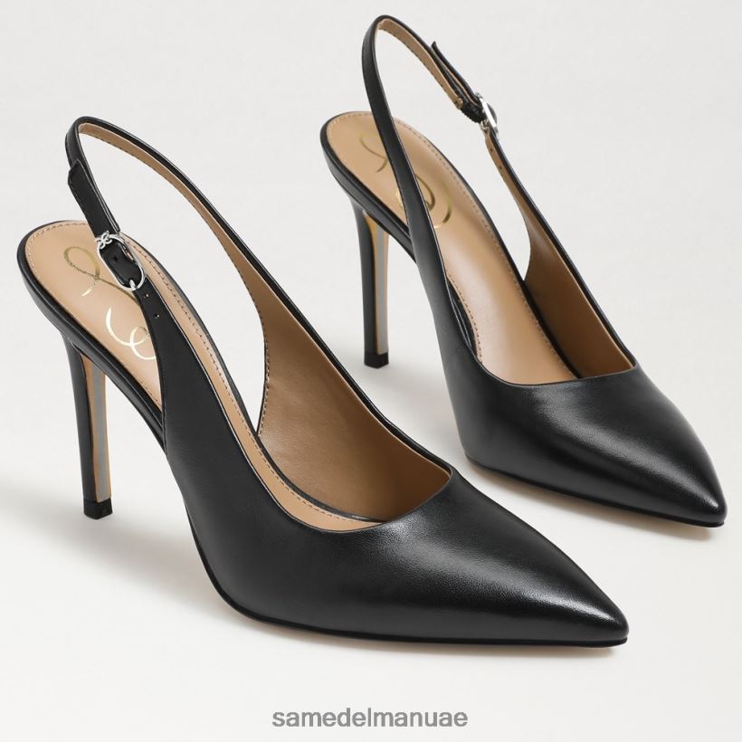 جلد أسود أحذية Sam Edelman نحيف مضخة عسلي slingback 246L6T662