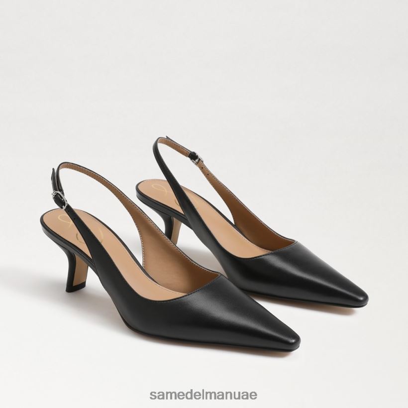جلد أسود أحذية Sam Edelman نحيف مضخة بيانكا slingback 246L6T89