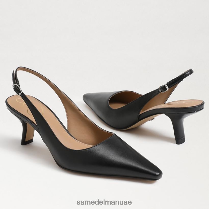 جلد أسود أحذية Sam Edelman نحيف مضخة بيانكا slingback 246L6T89