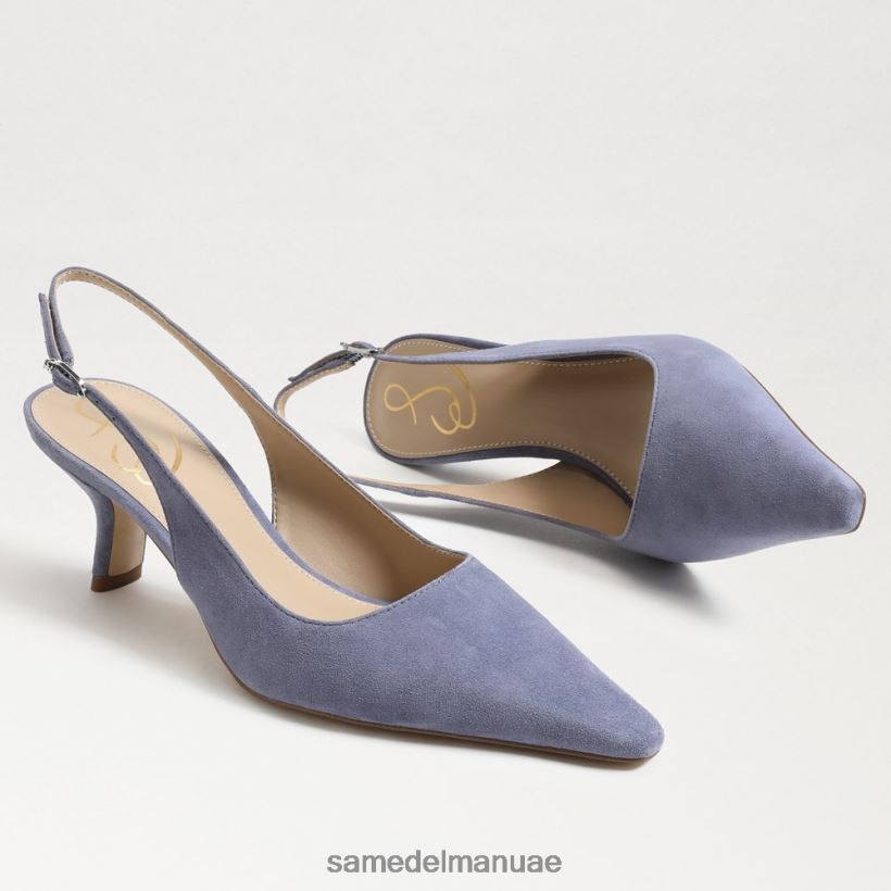 جلد الغزال البنفسجي المغبر أحذية Sam Edelman نحيف مضخة بيانكا slingback 246L6T96