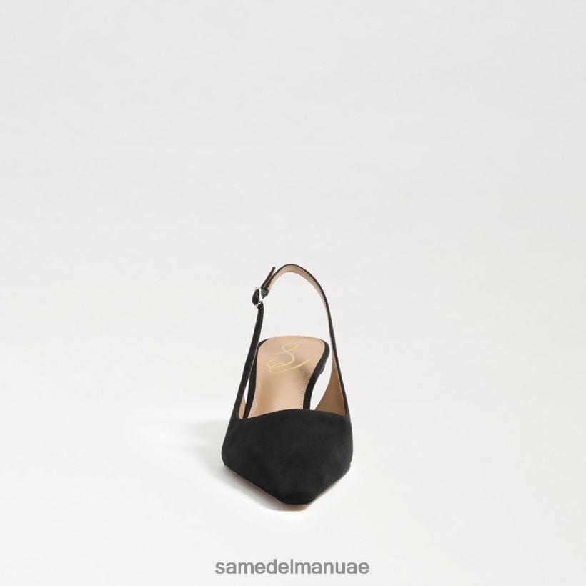 جلد الغزال الأسود أحذية Sam Edelman نحيف مضخة بيانكا slingback 246L6T97