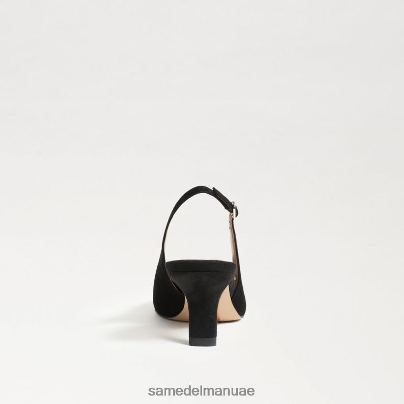 جلد الغزال الأسود أحذية Sam Edelman نحيف مضخة بيانكا slingback 246L6T97