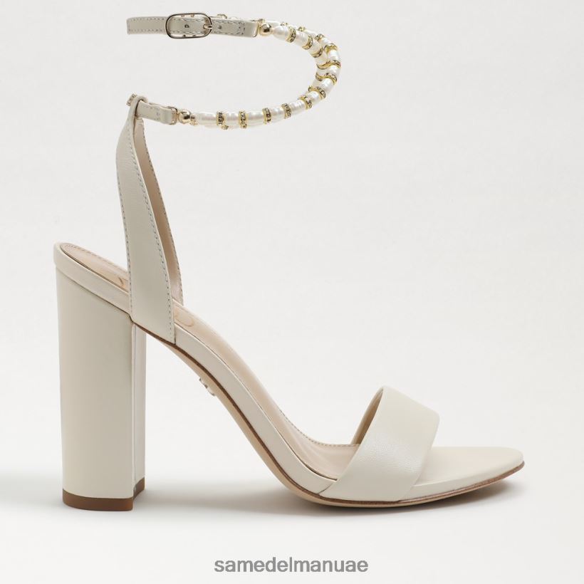 جلد عاجي حديث أحذية Sam Edelman نحيف صندل بكعب عريض من yanelli 246L6T857