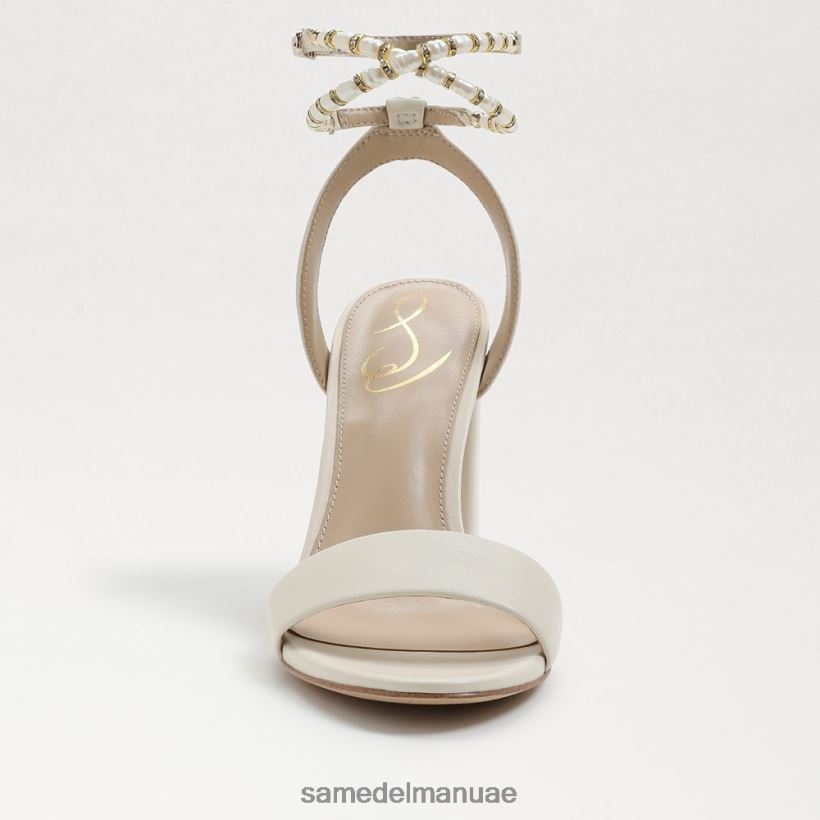جلد عاجي حديث أحذية Sam Edelman نحيف صندل بكعب عريض من yanelli 246L6T857