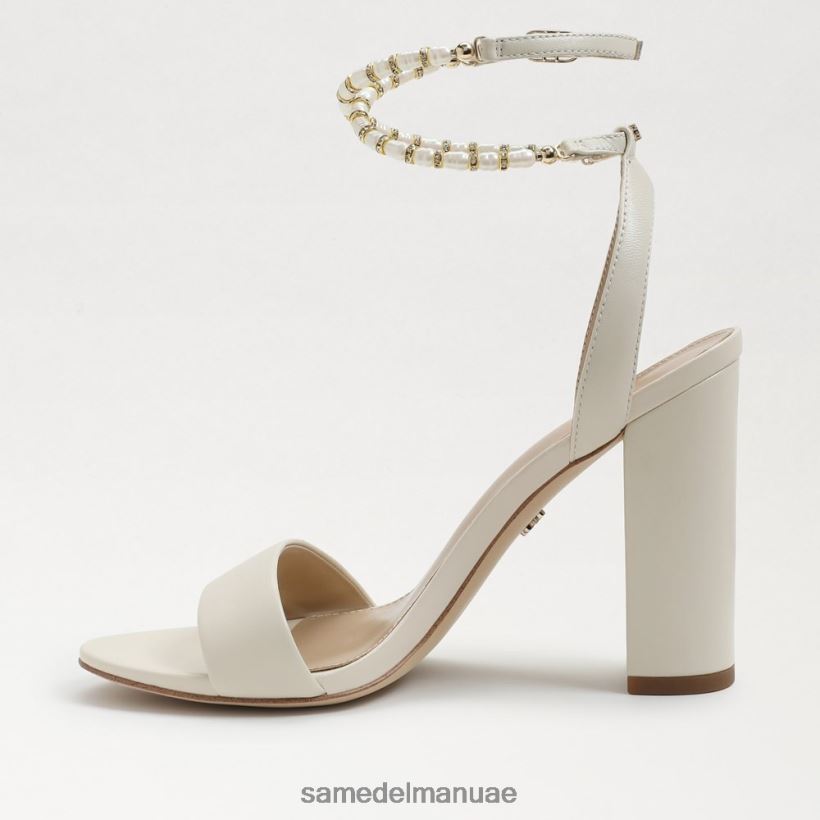 جلد عاجي حديث أحذية Sam Edelman نحيف صندل بكعب عريض من yanelli 246L6T857