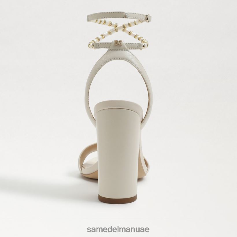 جلد عاجي حديث أحذية Sam Edelman نحيف صندل بكعب عريض من yanelli 246L6T857