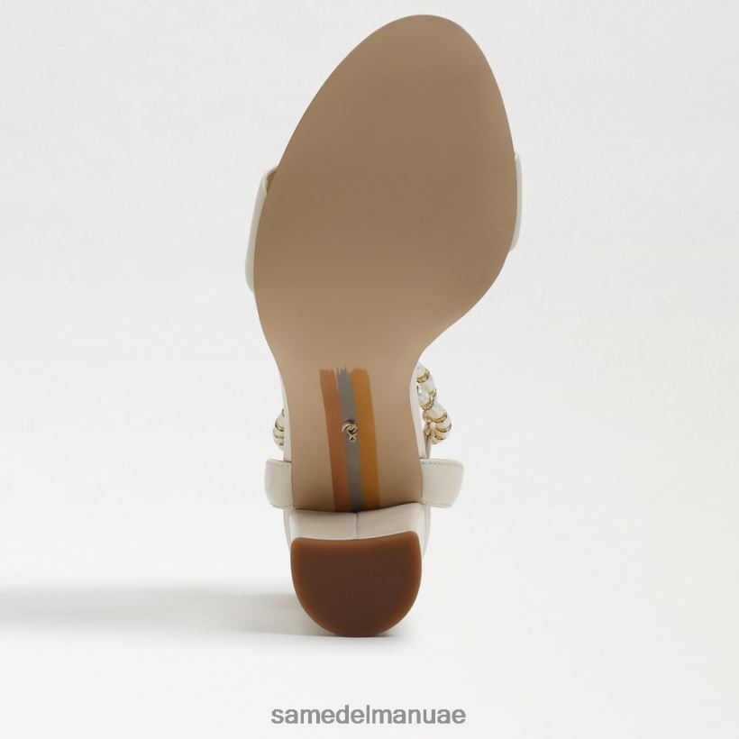 جلد عاجي حديث أحذية Sam Edelman نحيف صندل بكعب عريض من yanelli 246L6T857