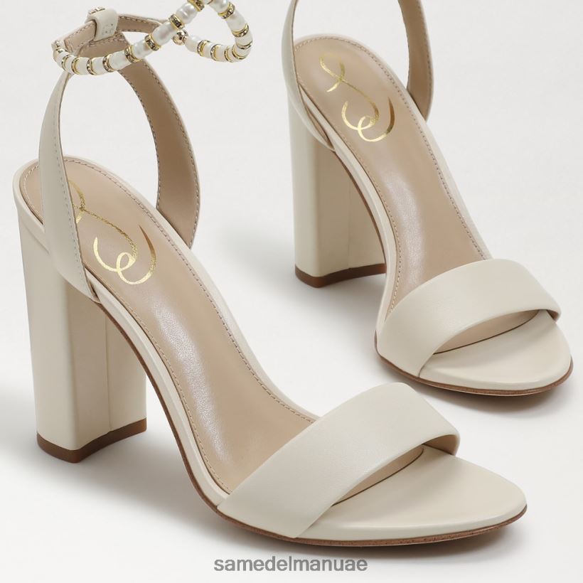 جلد عاجي حديث أحذية Sam Edelman نحيف صندل بكعب عريض من yanelli 246L6T857