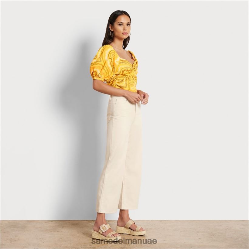 WRM المشمش ثياب Sam Edelman نحيف كارين بلوزة قصيرة الأكمام 246L6T1216