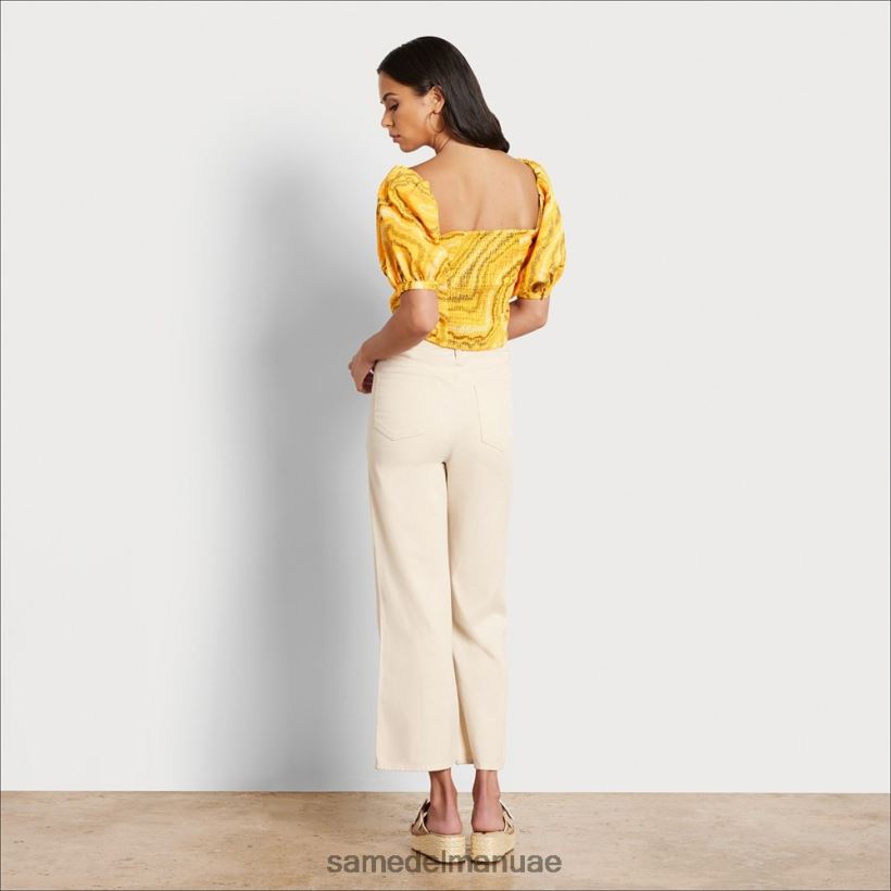 WRM المشمش ثياب Sam Edelman نحيف كارين بلوزة قصيرة الأكمام 246L6T1216