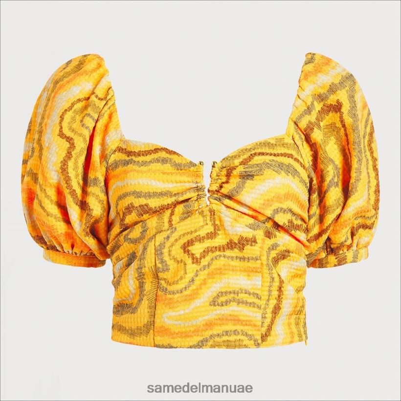 WRM المشمش ثياب Sam Edelman نحيف كارين بلوزة قصيرة الأكمام 246L6T1216
