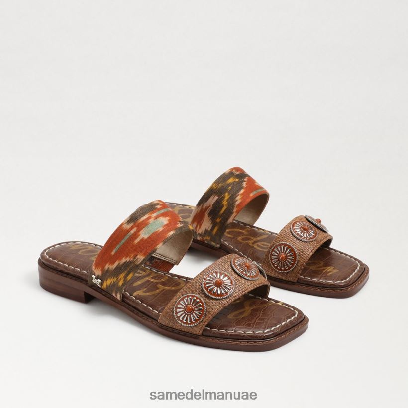 غروب الشمس البرتقالي / cuoio أحذية Sam Edelman نحيف هيرا صندل منزلق 246L6T742