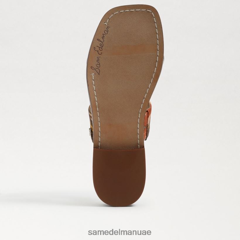 غروب الشمس البرتقالي / cuoio أحذية Sam Edelman نحيف هيرا صندل منزلق 246L6T742